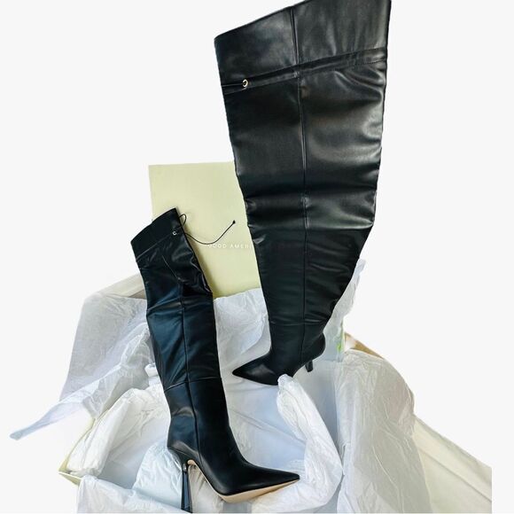 Good American Carla Over The Knee Vegan Leather Boots NWT NWOB - Picture 6 of 10